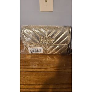 Nicole Miller‎ Gold Bag Small Short Shoulder Strap New